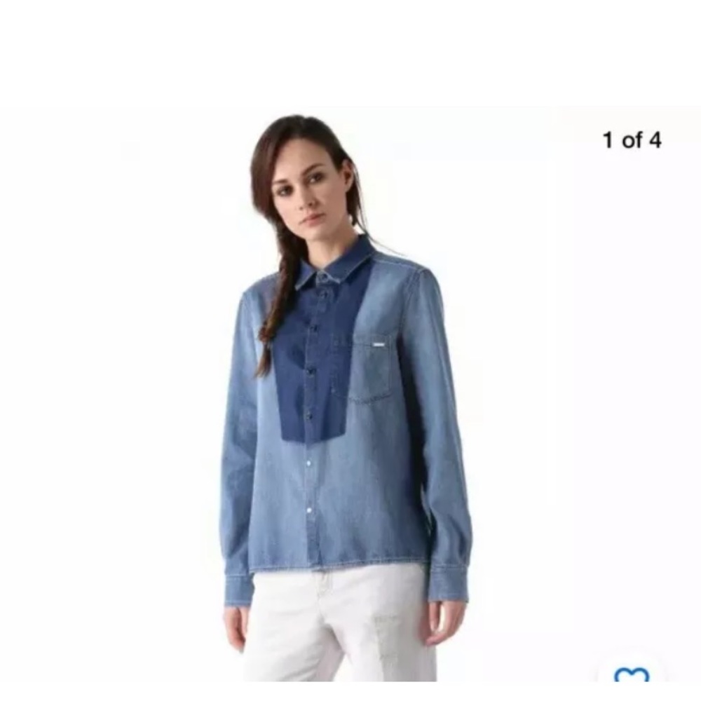Diesel Blue Denim Jeans Shirt Top Size L
